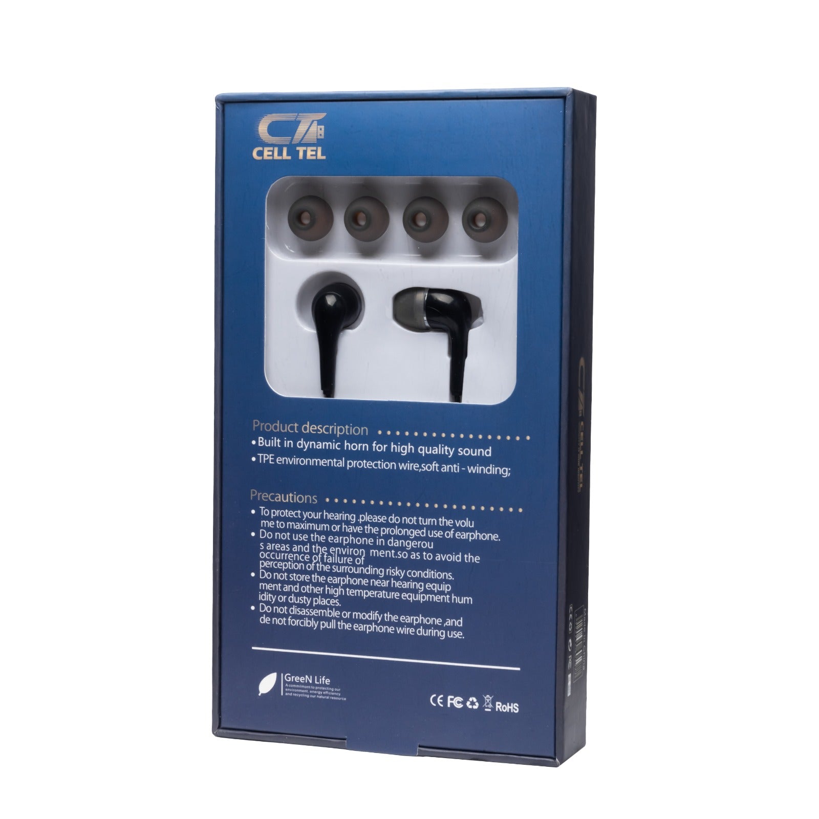 سماعة أذن ستيريو من سل تل، أسود - CT-04 سماعة أذن ستيريو من سل تل، أسود - CT-04